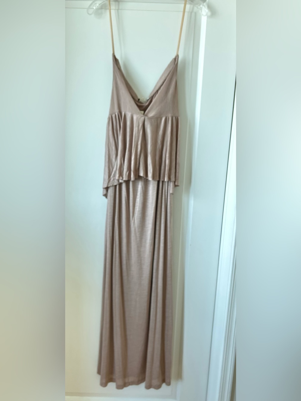 Arden B Khaki Sleeveless Maxi Dress with V-Neck